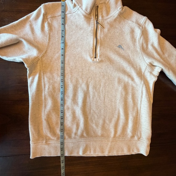 Tommy Bahama Men's Sweater Oatmeal Relax Pullover 1/4 Zip, Size Small - Picture 12 of 13
